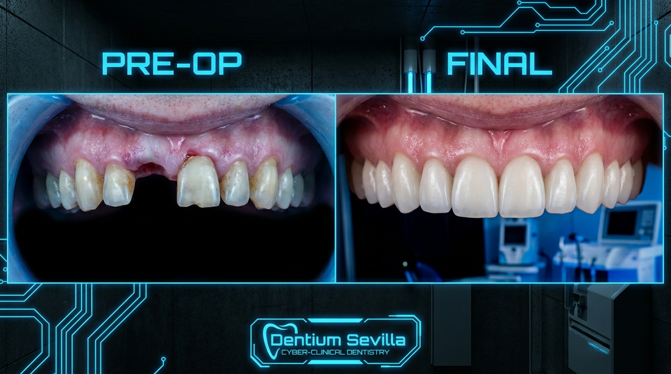 Caso antes y después: rehabilitación completa sobre implantes